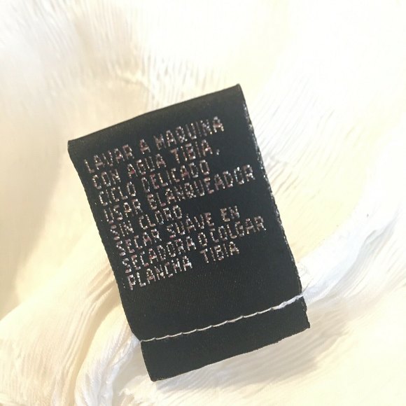 Sioni Womens Top Blouse White S Plisse Pleats Pucker Crinkled Textured Accordion - Picture 6 of 7